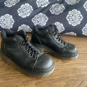 Black Leather Platform Boots